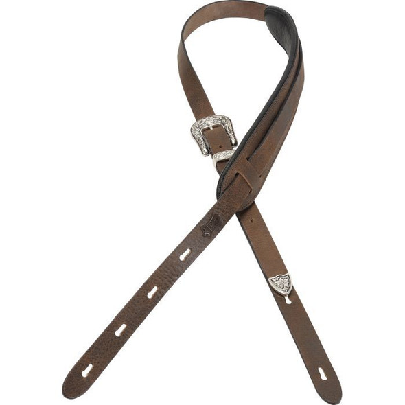 Levy's Leathers PM23W-DDB -  1" Veg-tan Leather Guitar Strap.