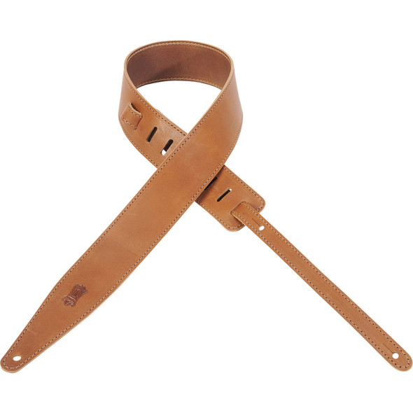 Levy's Leathers MV417DSL-TAN -  2" Wide Tan Veg-tan Leather Guitar Strap.