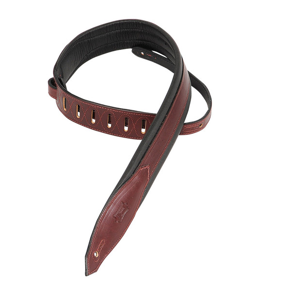 Levy's Leathers MSS80-BRG -  2" Wide Burgundy Veg-tan Leather Guitar Strap.