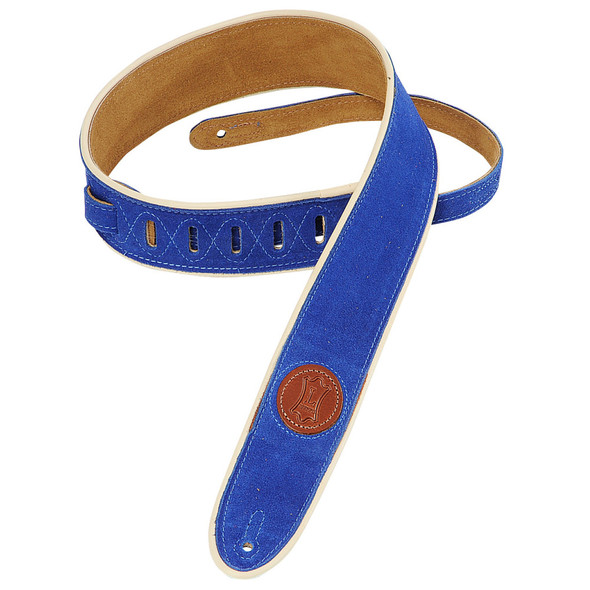 Levy's Leathers MSS3-2CP-ROY -  2" Wide Royal Blue Suede Guitar Strap.