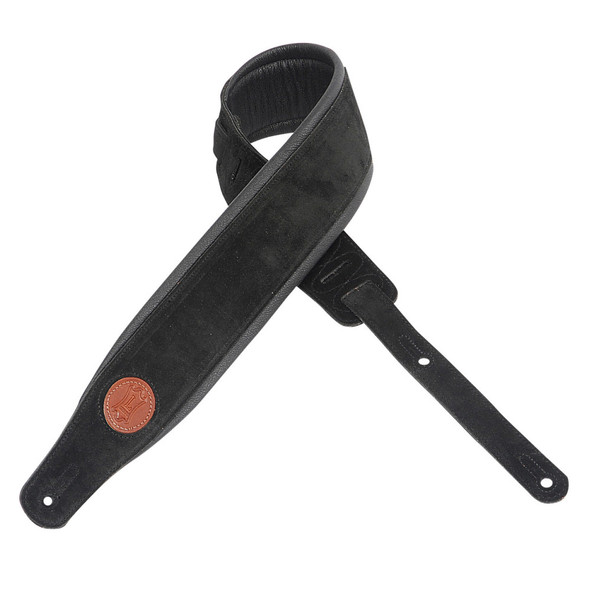 Levy's Leathers MSS2S-BLK -  3" Wide Black Suede Guitar Strap.