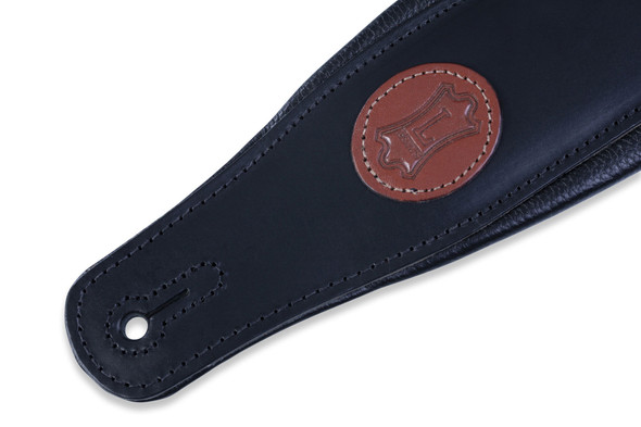Levy's Leathers MSS1-BLK -  3" Wide Black Veg-tan Leather Guitar Strap.