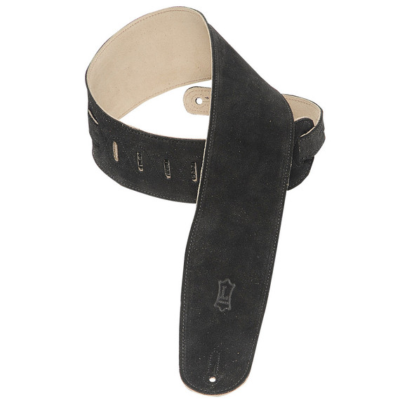 Levy's Leathers MS4-BLK -  3 1/2" Wide Black Suede Bass Strap