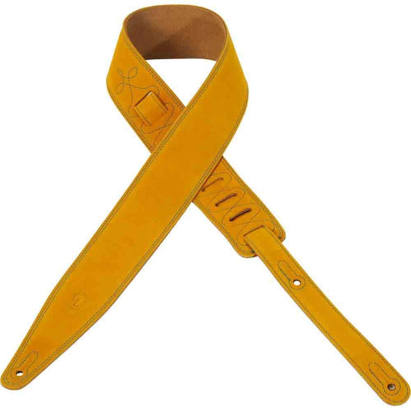 Levy's Leathers MS317AUR-YEL -  2 1/2" Wide Yellow Suede Guitar Strap.