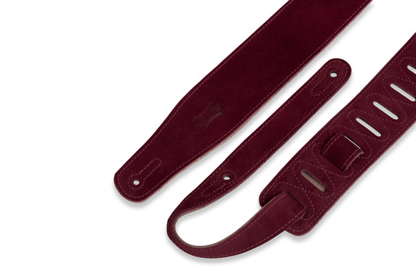 Levy's Leathers MS26-BRG -  2 1/2" Wide Burgundy Suede Guitar Strap.