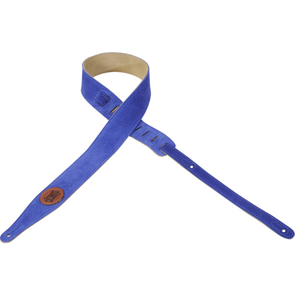 Levy's Leathers MS217-ROY -  2" Wide Royal Blue Suede Guitar Strap.