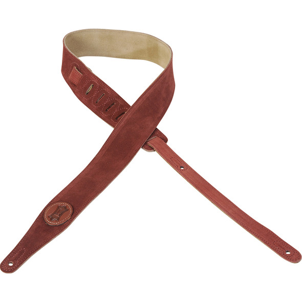 Levy's Leathers MS217-BRG -  2" Wide Burgundy Suede Guitar Strap.