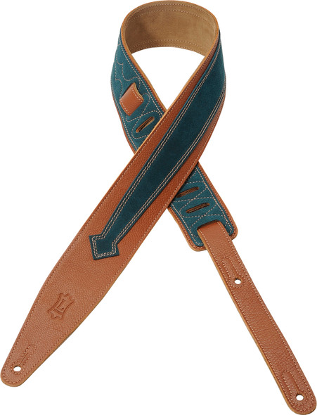 Levy's Leathers MGS317BKE-TAN -  2 1/2" Garment Leather Guitar Strap.