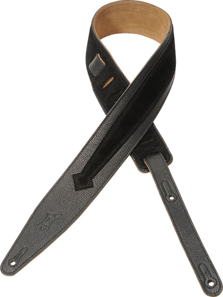 Levy's Leathers MGS317BKE-BLK -  2 1/2" Garment Leather Guitar Strap.