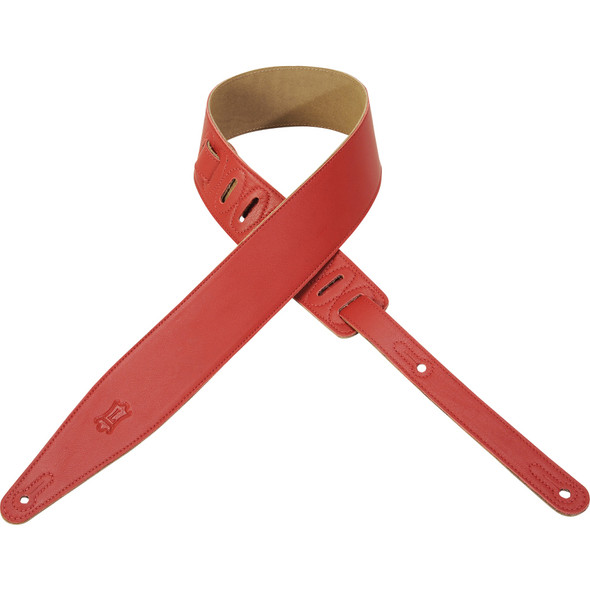 Levy's Leathers MG317LL-RED -  2 1/2" Wide Red Garment Leather Guitar Strap.