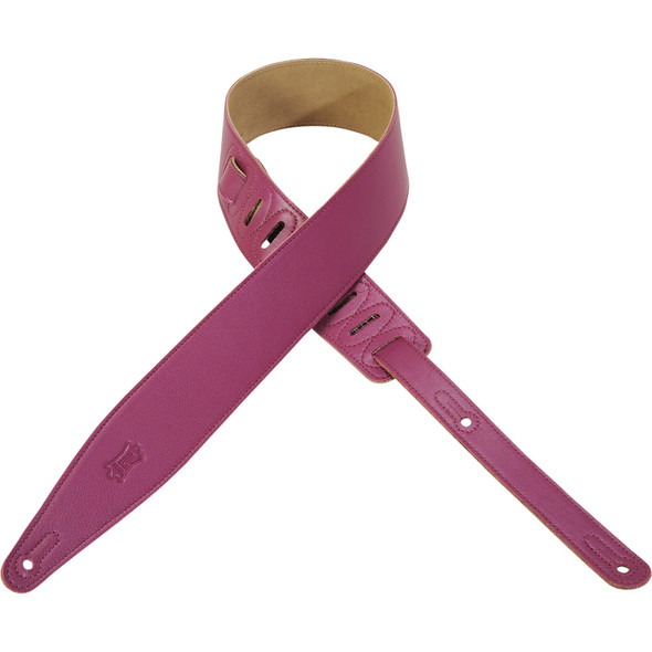 Levy's Leathers MG317LL-MAG -  2 1/2" Wide Magenta Garment Leather Guitar Strap.
