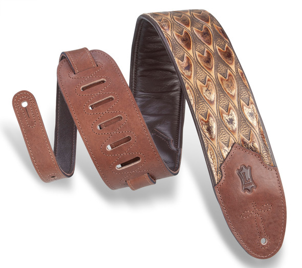 Levy's Leathers M4WP-005 - 3" Wide Embossed Leather Guitar Strap