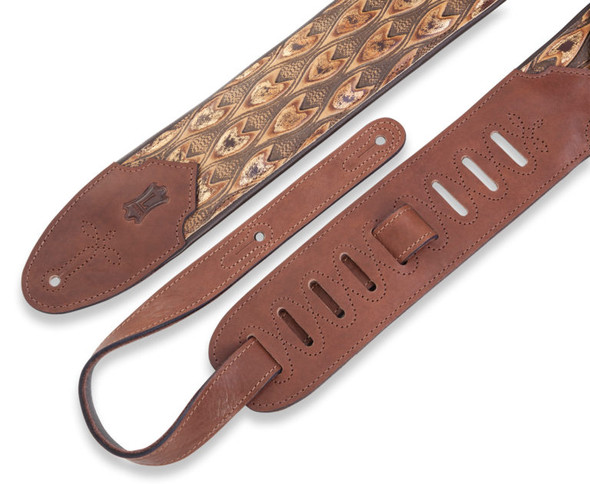 Levy's Leathers M4WP-005 - 3" Wide Embossed Leather Guitar Strap