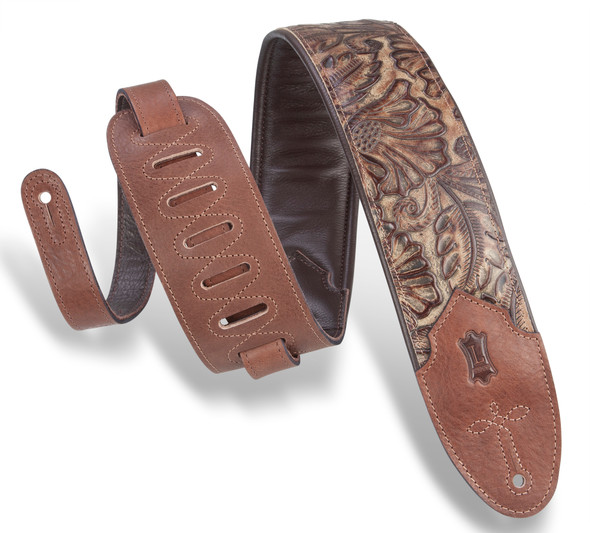 Levy's Leathers M4WP-002 - 3" Wide Embossed Leather Guitar Strap