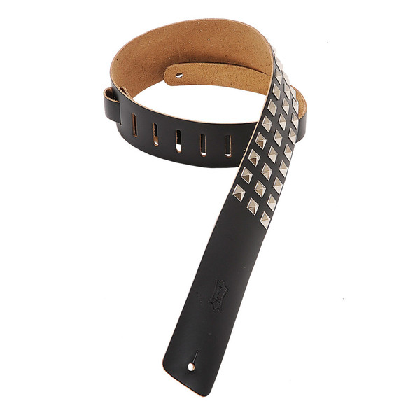 Levy's Leathers M1SD-BLK -  2 1/2" Wide Black Genuine Leather Guitar Strap.