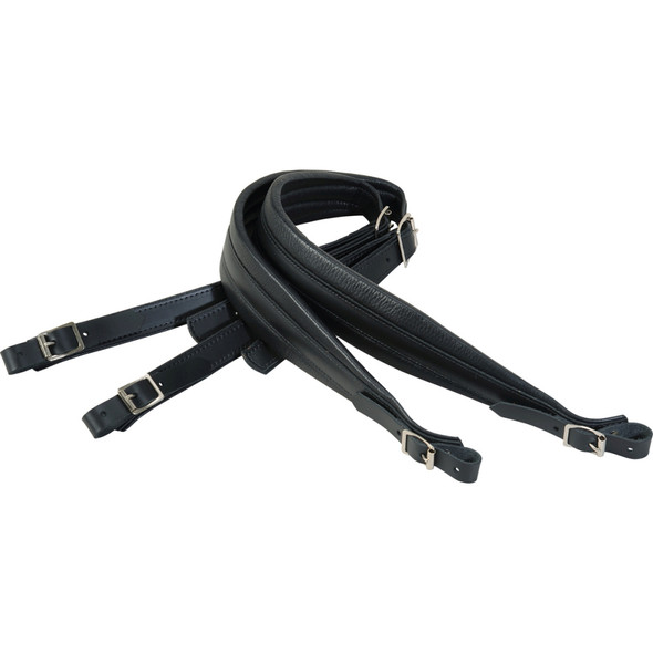 Levy's Leathers M18PDX-BLK -  2" Wide Black Garment Leather Accordion Strap.