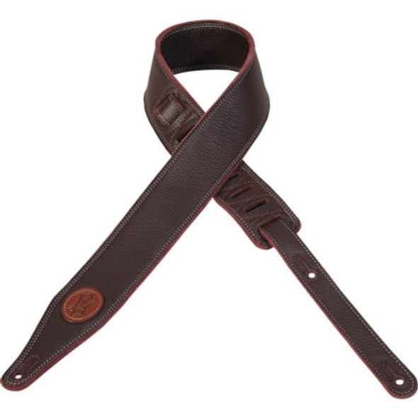 Levy's Leathers M17SS-BRG - 2 1/2" Wide Burgundy Garment Leather Guitar Strap