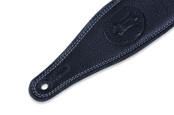Levy's Leathers M17SS-BLK -  2 1/2" Wide Black Garment Leather Guitar Strap.