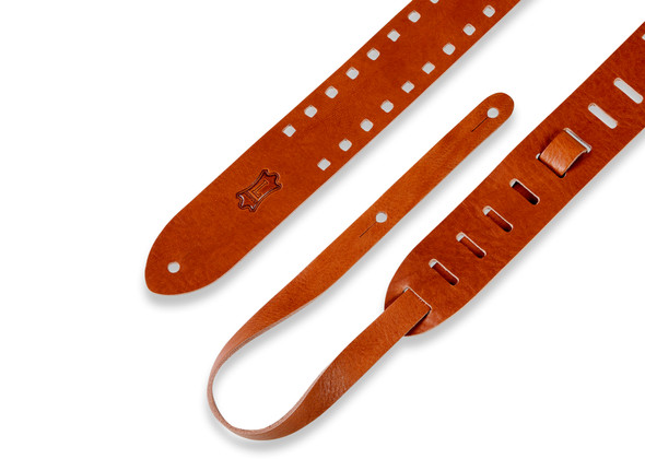 Levy's Leathers M12SPOV-TAN - 2" Wide Tan Veg-tan Leather Guitar Strap