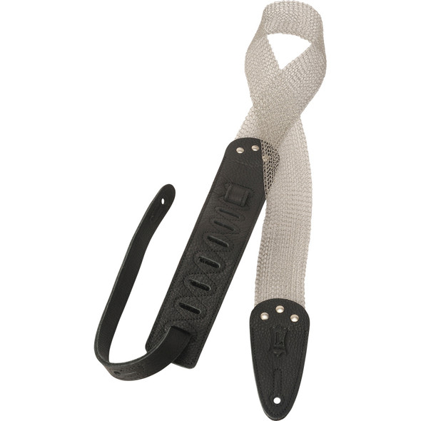 Levy's Leathers M12MM-BLK -  2" Wide Black Metal Mesh Guitar Strap.