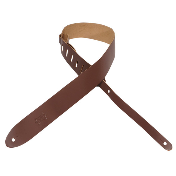 Levy's Leathers M12-BRN -  2" Wide Brown Genuine Leather Guitar Strap.
