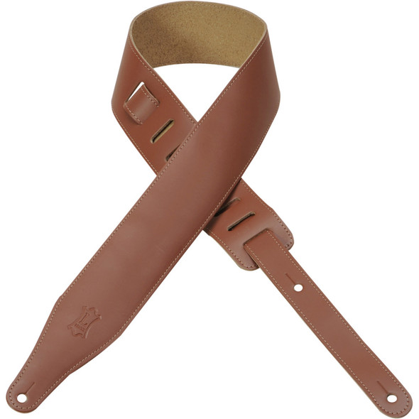 Levy's Leathers DM17-WAL -  2 1/2" Wide Walnut Genuine Leather Guitar Strap.