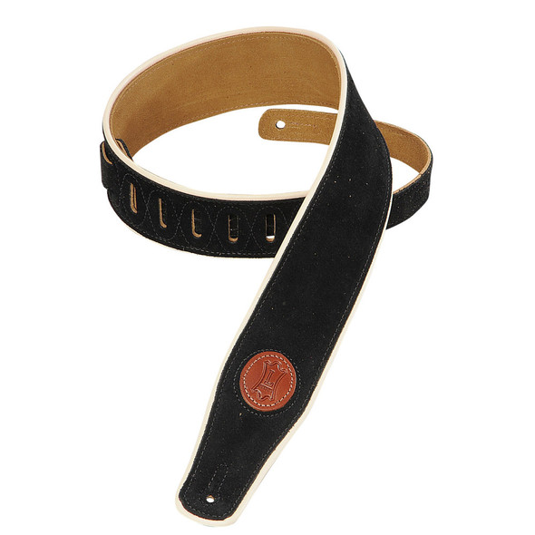 Levy's Leathers MSS3CP-BLK -  2 1/2" Wide Black Suede Guitar Strap.