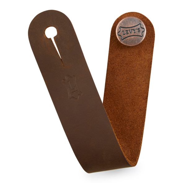 Levy's Leathers Brown Leather Headstock Strap Adapter for Acoustic Guitars