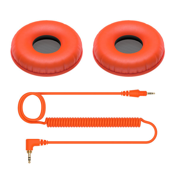 Pioneer DJ HC-CP08-M Color variation coiled cable and ear pads for HDJ-CUE1 ( Orange)