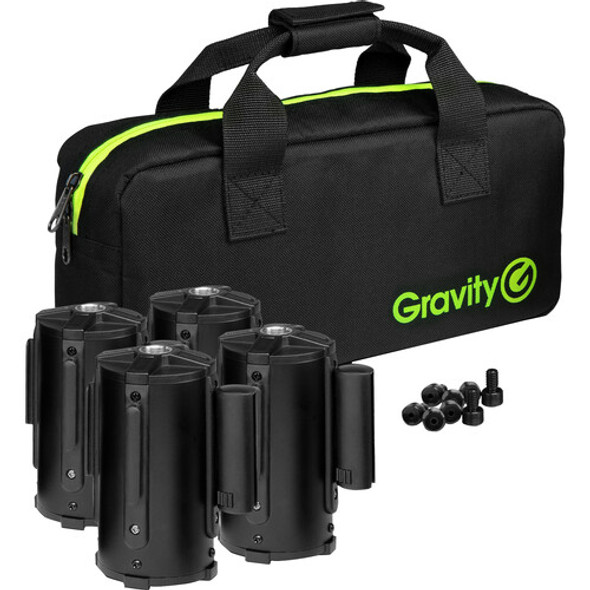 Gravity Stands 4 Retractable Crowd Barrier Cassettes for Stand Mounting and Bag