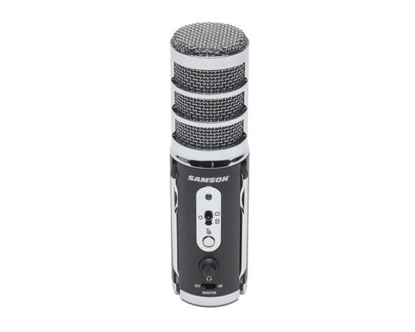 Samson SASAT USB/iOS Broadcast Microphone, Dual Diaphragm (2 x 16mm capsules), headphone out , cardioid/bidirectional/omnidirectional pickup patterns