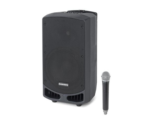 Samson SAXP310W-K Portable PA - 300 watts, 2-way, 10" Woofer, Bluetooth, (Con 88) UHF Wireless Q7 HH mic (rechargeable battery) - K Band Wireless