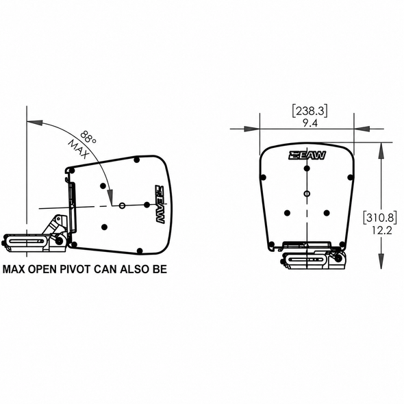 EAW AC6 2071372-90 Pan Wall Bracket White 