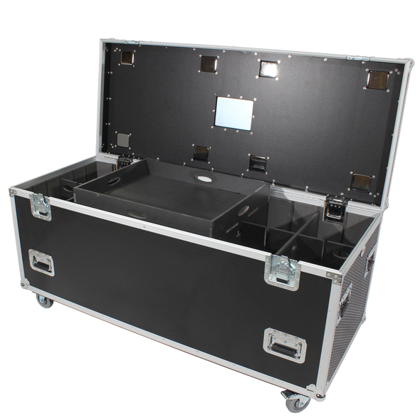 ProX XS-UTL246030W Truck Pack Utility Case with Divider & tray kits Ball to Ball 24" W x 60" D x 30" H 1/2" plywood w/ Black Honey Comb Laminate 4x4 4" Casters