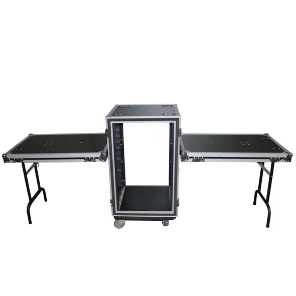 ProX T-14RSP24DST 14U Vertical Rack, 4" Casters w/ Side Table