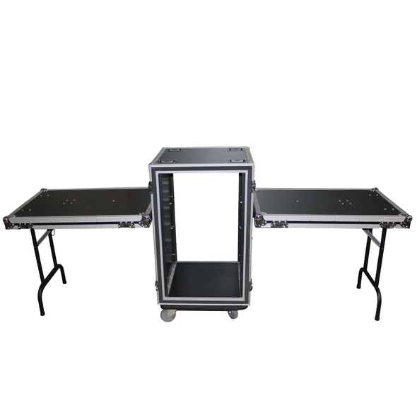 ProX T-16RSP24DST 16U Vertical Rack, 4" Casters w/ Side Table