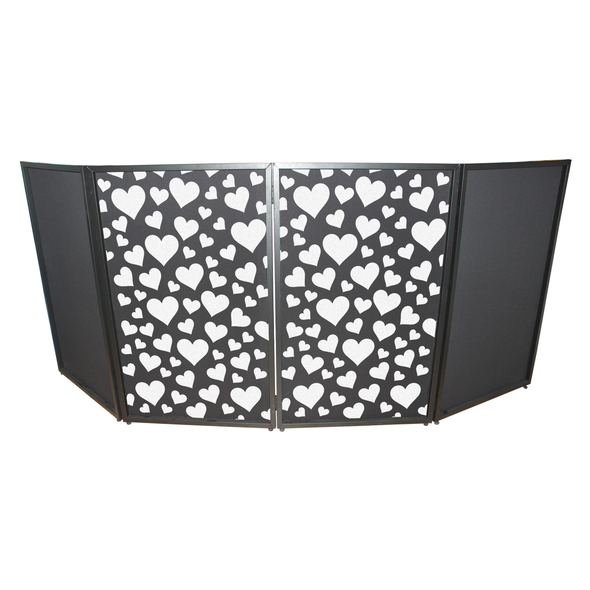 ProX XF-SPHEARTSX2 Hearts Pattern Facade Enhancement Scrims - White Hearts on Black | Set of Two