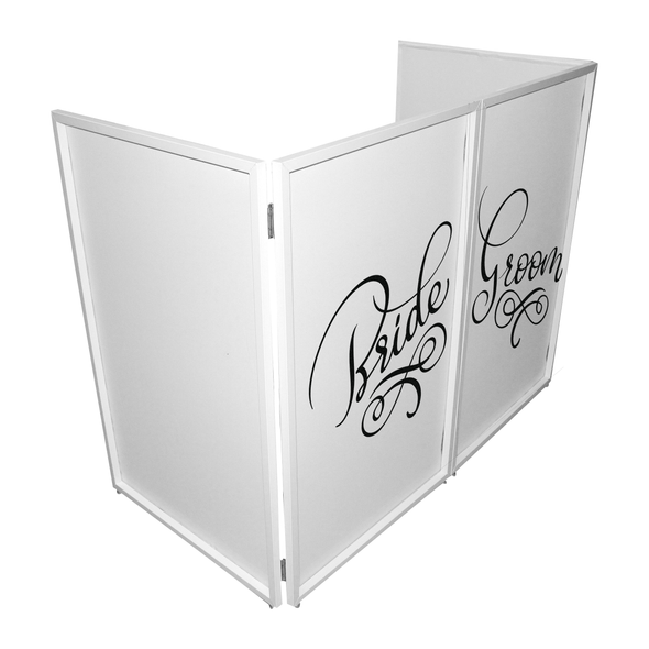 ProX XF-SBRGR20X2 Bride and Groom Facade Enhancement Scrims - Black Script on White | Set of Two