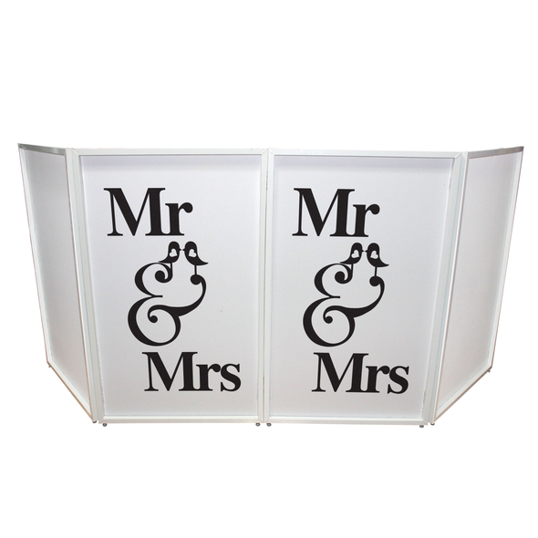 ProX XF-SMRMRS Mr and Mrs Facade Enhancement Scrim - Black Script on White | Set of Two