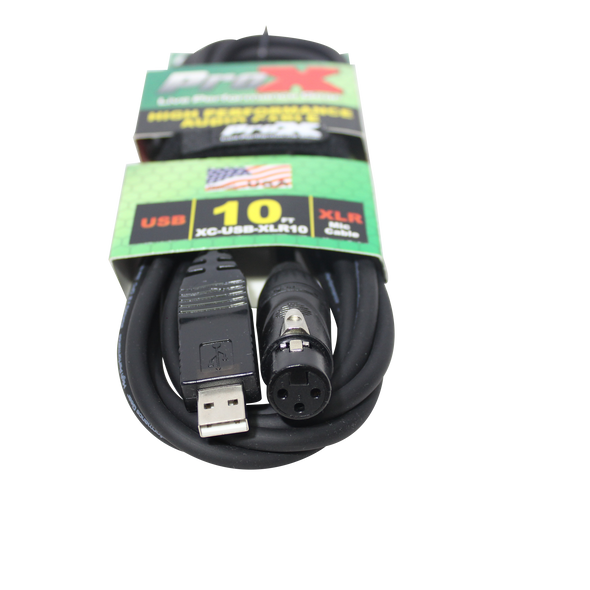 ProX XC-USB-XLR10 10FT Mic Cable XLR-F to USB