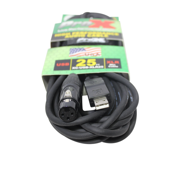 ProX XC-USB-XLR25 25FT Mic Cable XLR-F to USB