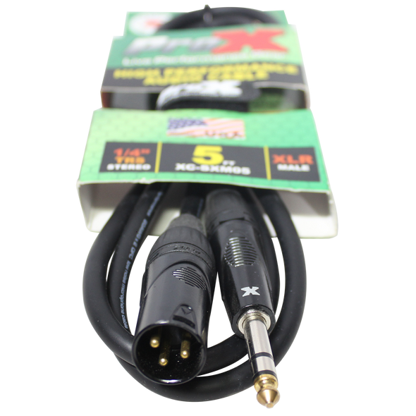 ProX XC-SXM05 5FT 1/4" TRS BALANCED to XLR-M