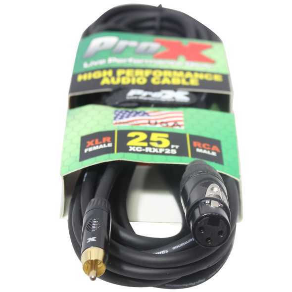 ProX XC-RXF25 25FT RCA to XLR-F CABLE