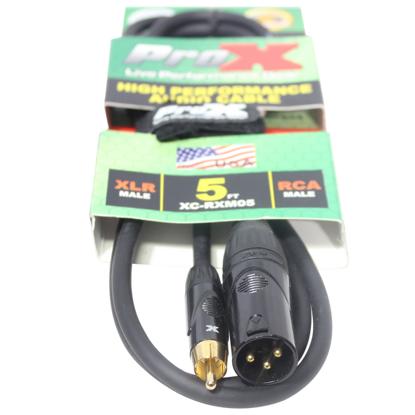 ProX XC-RXM05 5FT RCA to XLR-M CABLE