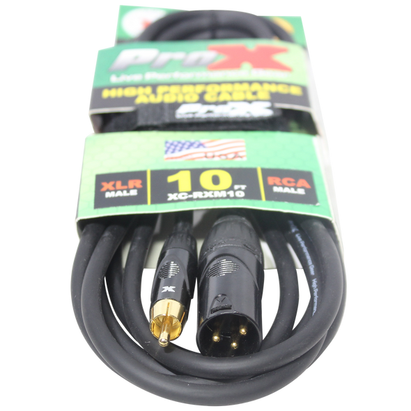 ProX XC-RXM10 10FT RCA to XLR-M CABLE