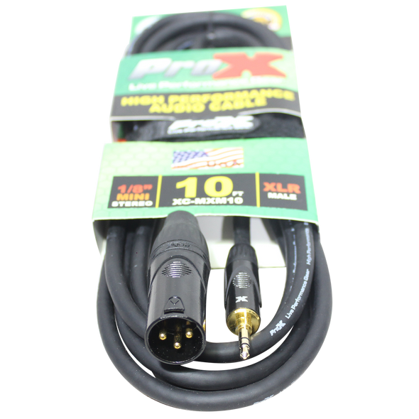 ProX XC-MXM10 10FT 3.5mm TRS to XLR-M CABLE