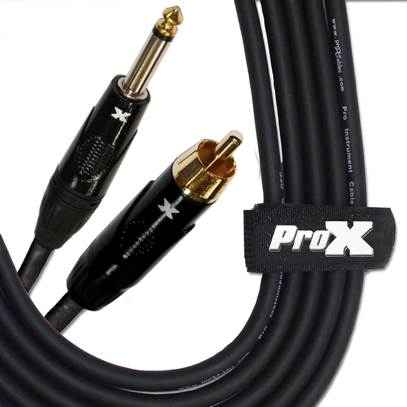 ProX XC-PR25 25FT RCA Male to 1/4" Male Mono