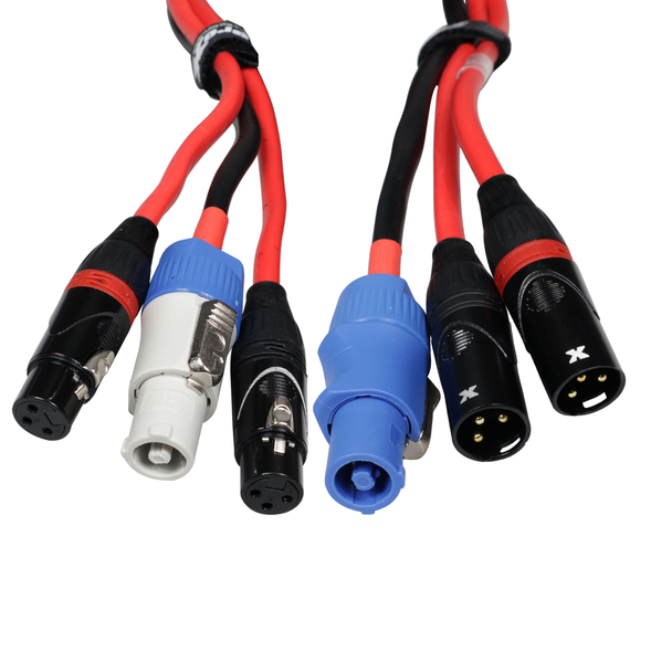 ProX XC-PWC14-DXLR50 50FT Jumper Powercon¨ and Dual XLR Link Cable