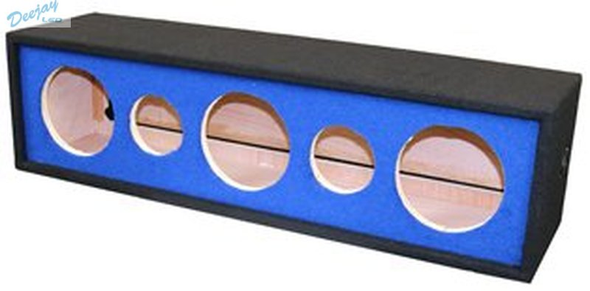 DEEJAY LED D12H3TW2BLUESIDE For 12-in Three Horn Two Tweeters Side Speaker Enclosure Blue fabric