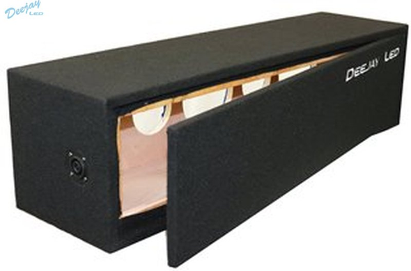 DEEJAY LED D12H3TW2REDSIDE For 12-in Three Horn Two Tweeters Side Speaker Enclosure Red fabric